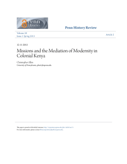 Missions and the Mediation of Modernity in Colonial Kenya