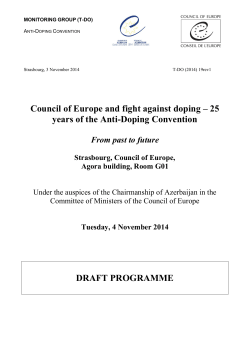 Council of Europe and fight against doping &ndash; 25 years of the Anti