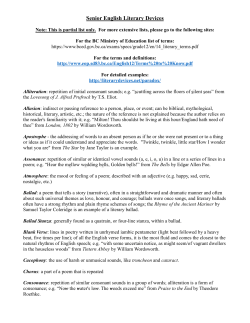 Senior English Literary Devices