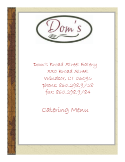 Catering Menu