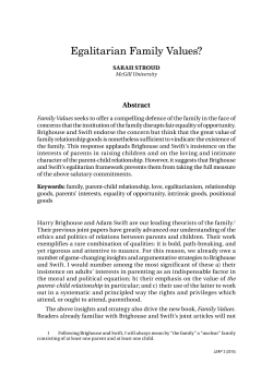 Egalitarian Family Values?