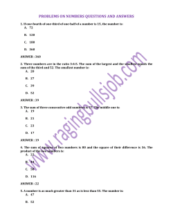 problems on numbers questions and answers