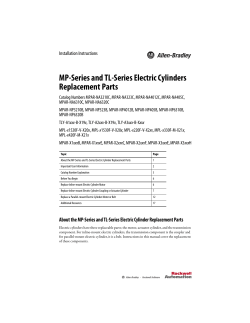 MP-Series and TL-Series Electric Cylinders Replacement Parts