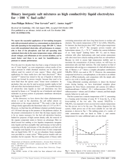 Binary inorganic salt mixtures as high conductivity