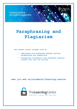 Paraphrasing and Plagiarism