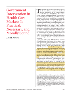 Government Intervention in Health Care Markets Is Practical