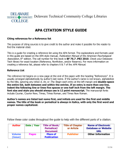 APA Citation Style Guide - Delaware Technical Community College
