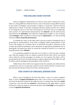 the english court system the courts of original jurisdiction