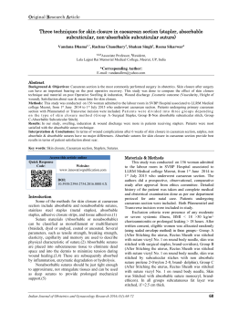Three techniques for skin closure in caesarean section (stapler