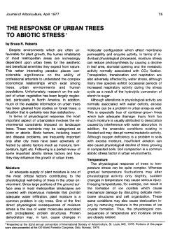 THE RESPONSE OF URBAN TREES TO ABIOTIC STRESS1