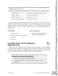 Word Study: Phonological Awareness and Phonics