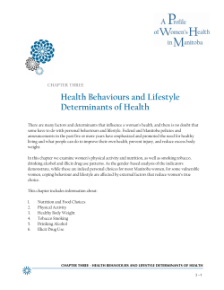 Health Behaviours and Lifestyle Determinants of Health