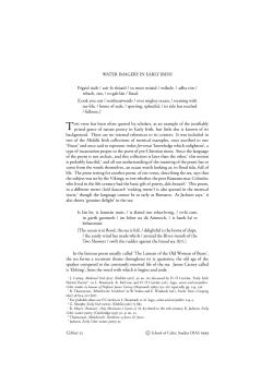 Water imagery in early Irish - Dublin Institute for Advanced Studies
