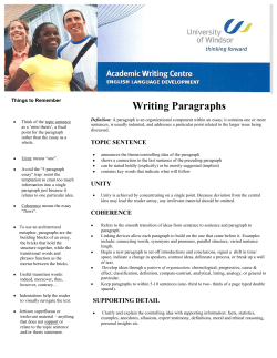 Writing Paragraphs