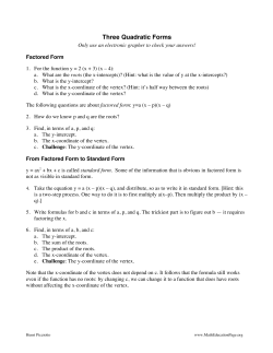 Quadratic Forms - Henri Picciotto
