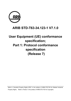 ARIB STD-T63-34.123-1 V7.1.0 User Equipment (UE) conformance