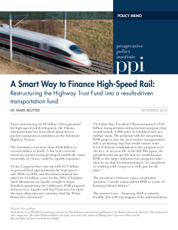 A Smart Way to Finance High-Speed Rail