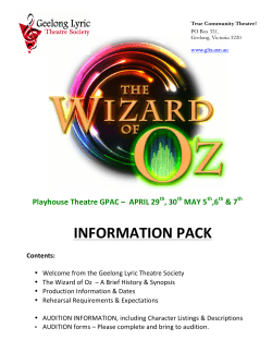 information pack - Geelong Lyric Theatre Society