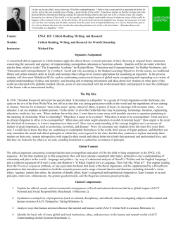 Critical Reading, Writing, and Research for World Citizenship