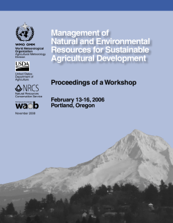 Management of Natural and Environmental Resources for