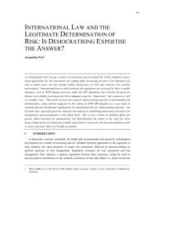 international law and the legitimate determination of risk