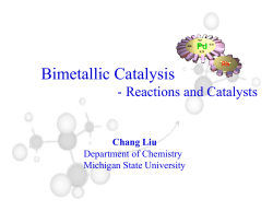 Bimetallic Catalysis-Reactions and Catalysts
