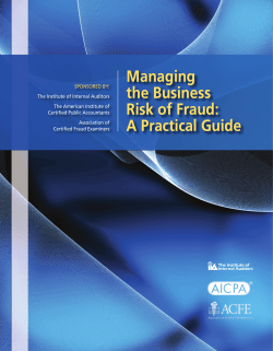 Managing the Business Risk of Fraud