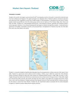 1 THAILAND AT A GLANCE Thailand is the world`s 51st