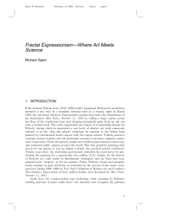 Fractal Expressionism&mdash;Where Art Meets Science