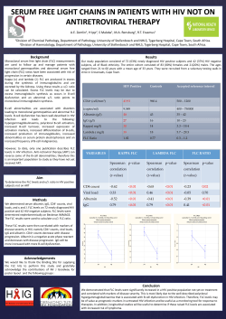 SERUM FREE LIGHT CHAINS IN PATIENTS WITH HIV NOT ON