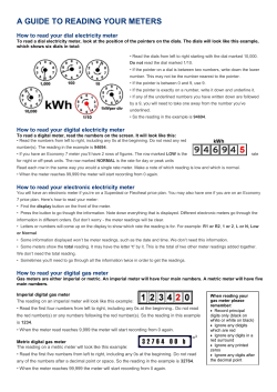 A GUIDE TO READING YOUR METER