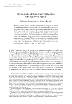 Contractual and Organizational Structure with Reciprocal Agents