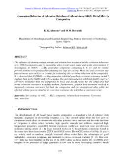 Corrosion Behavior of Alumina Reinforced Aluminium (6063) Metal