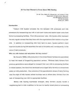 All You Ever Wanted to Know About Milk Hauling Introduction