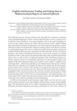 English and Hanseatic Trading and Fishing Sites in Medieval Iceland