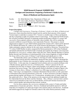 Cantigas and Cancioneros: Preparing a Performer`s Guide to the