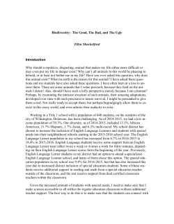 Biodiversity: The Good, The Bad, and The Ugly Ellen Shackelford