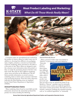Meat Product Labeling and Marketing - KSRE Bookstore