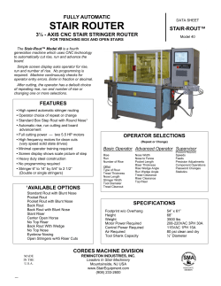 STAIR ROUTER - Cordes Machine Division