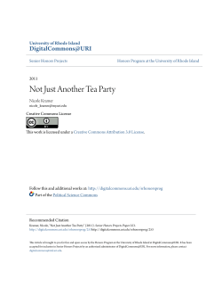Not Just Another Tea Party - DigitalCommons@URI