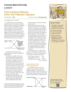 Formulating Rations With the Pearson Square