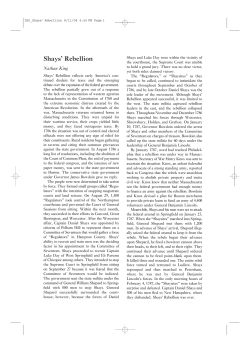 Shays` Rebellion - International Encyclopedia of Revolution and