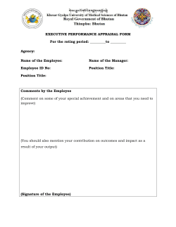 EXECUTIVE PERFORMANCE APPRAISAL FORM For the rating
