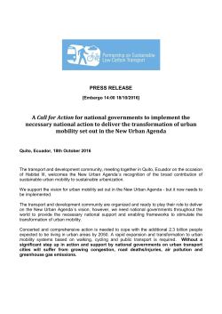 A Call for Action for national governments to implement