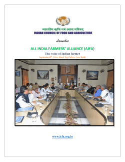 Launches ALL INDIA FARMERS` ALLIANCE (AIFA)