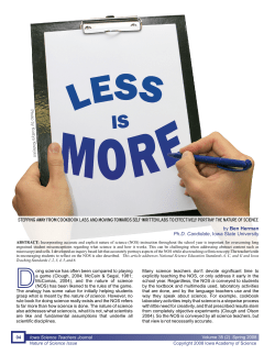 Less is More - Iowa Academy of Science