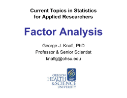 Factor Analysis - UNC