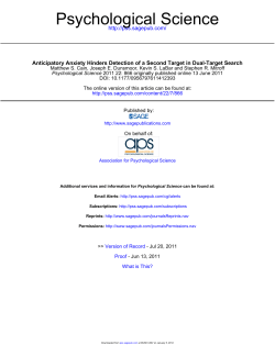 Anticipatory anxiety hinders detection of a second