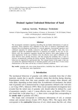Drained Against Undrained Behaviour of Sand