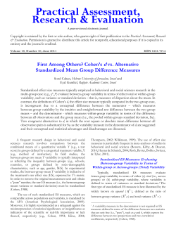 First among Others? Cohen`s d vs. Alternative Standardized Mean